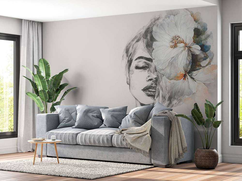 Frau mit Blumen