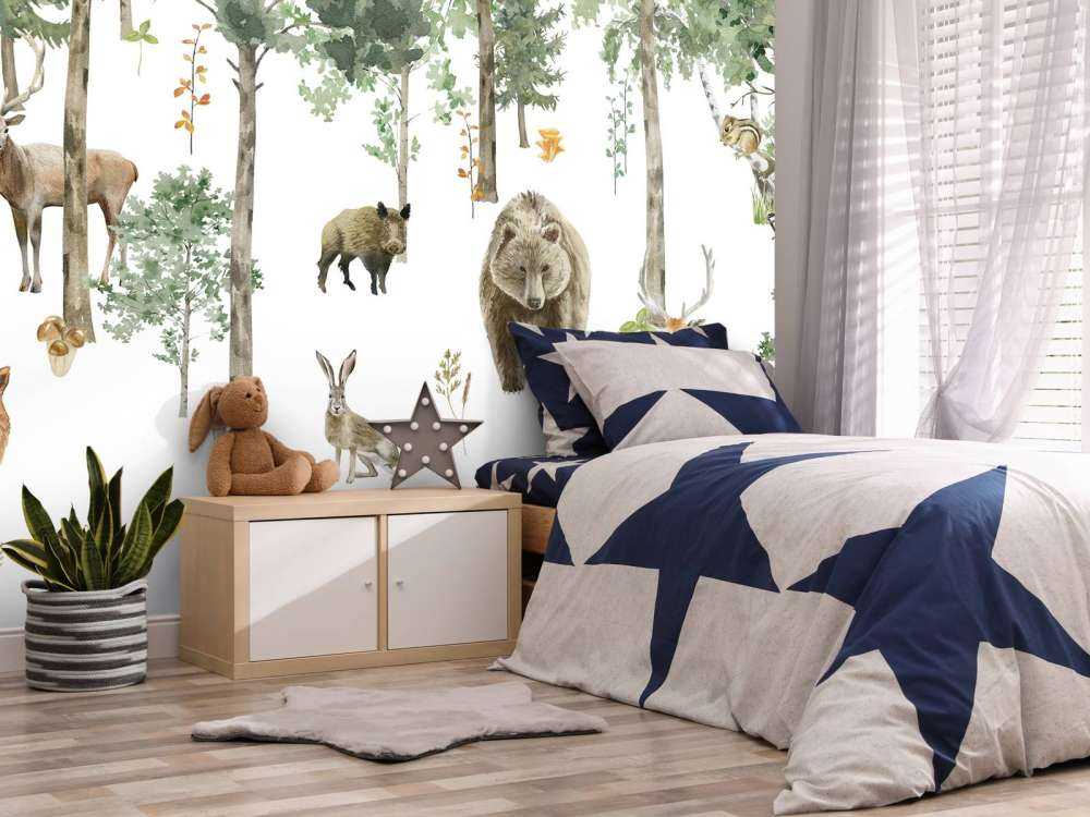 Aquarell Wald Tiere