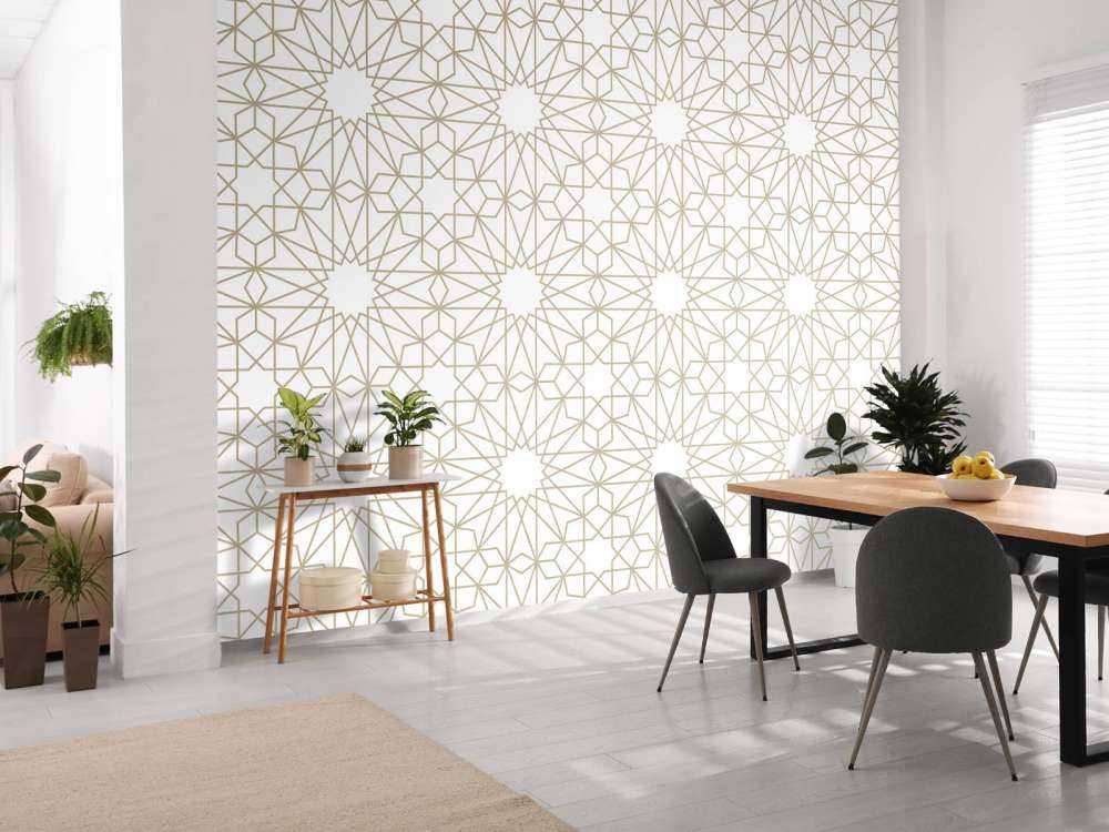 Geometrische Blumen, weiß