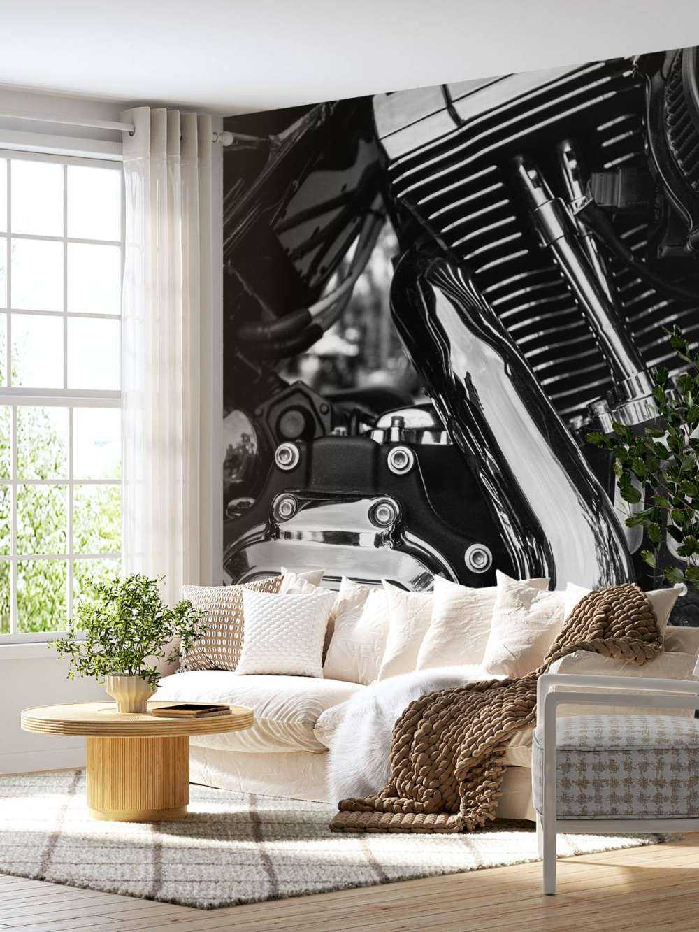 Glänzender Motorblock