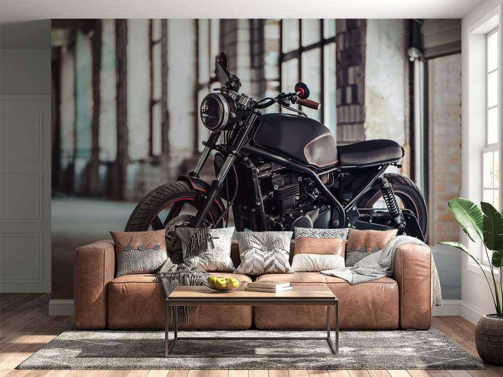 Mattschwarzer Motor