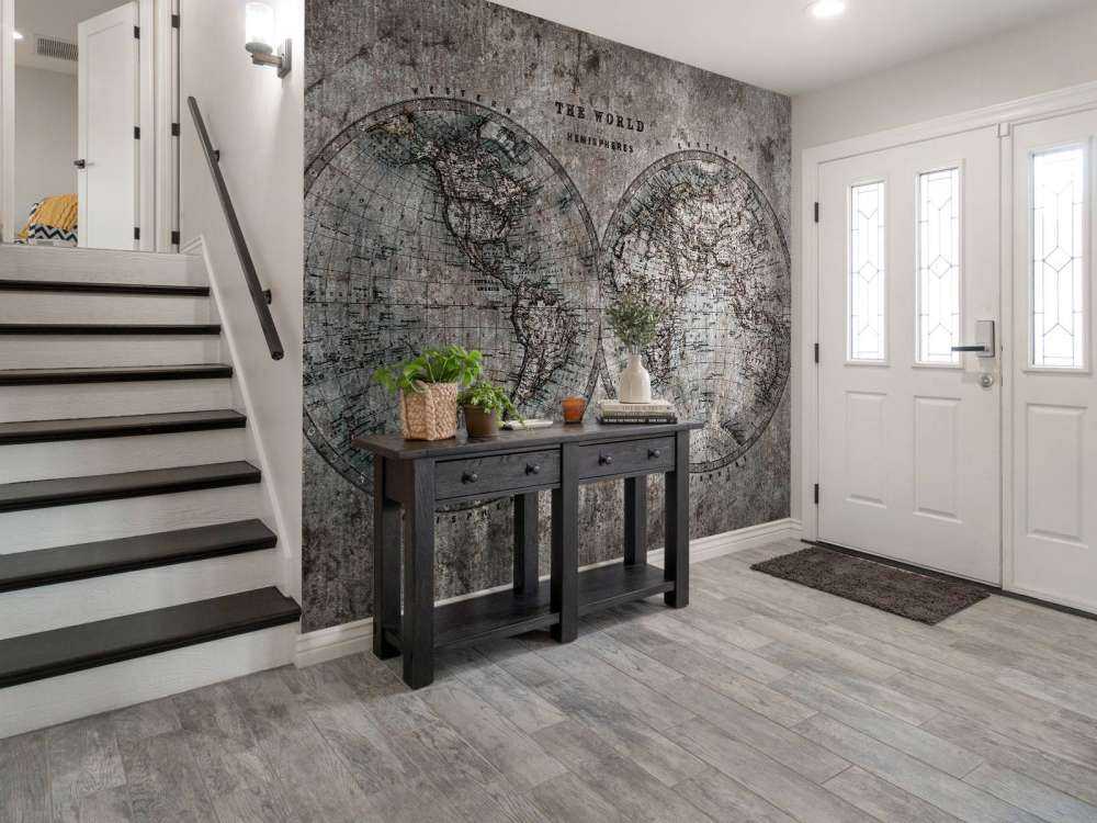 Weltkarte mit grauen Schattierungen