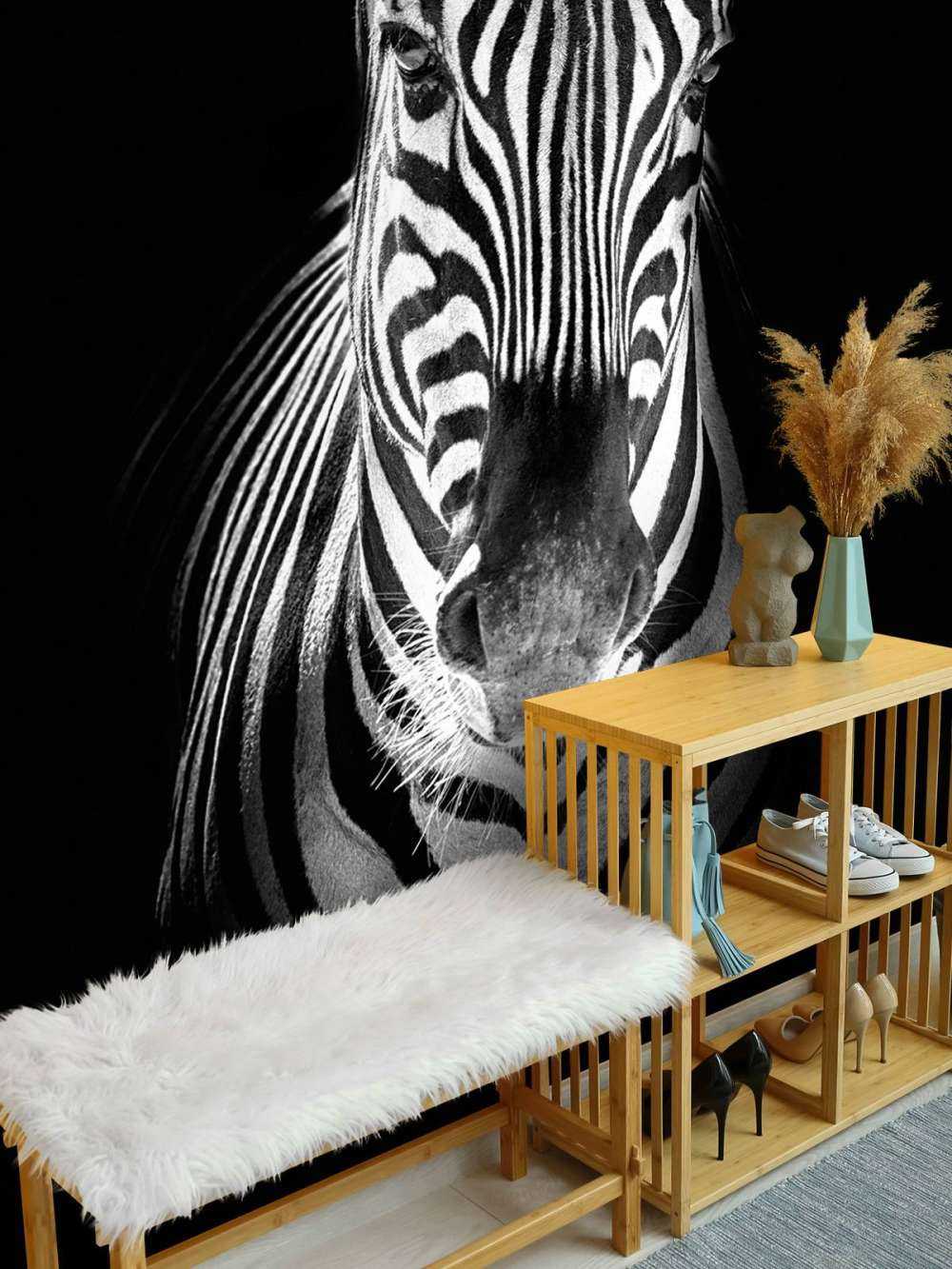 Nahaufnahme Zebra schwarz-weiß