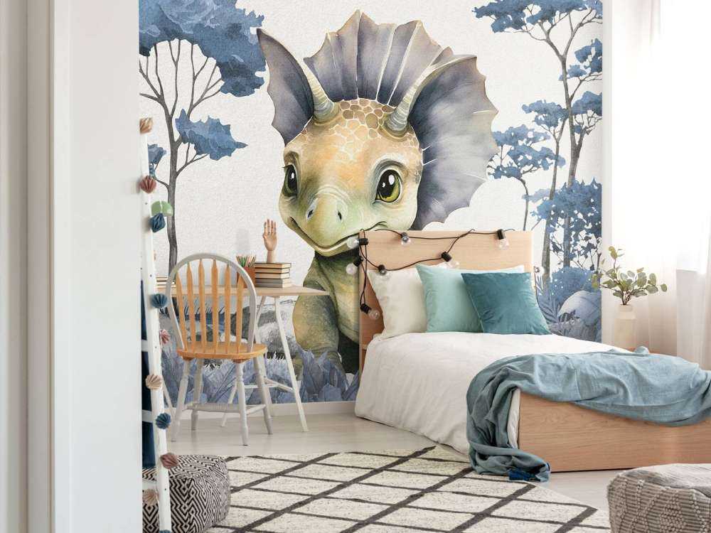 Baby-Triceratops im blauen Dschungel
