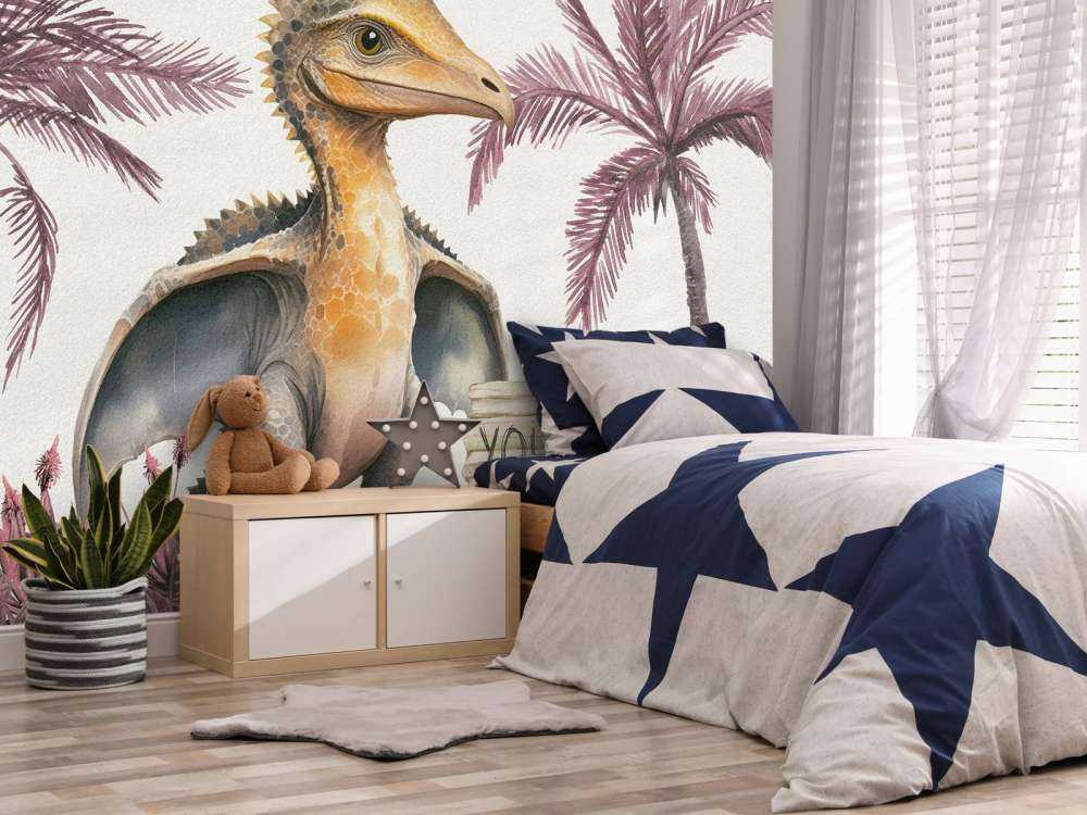 Baby-Pteranodon im rosa Dschungel