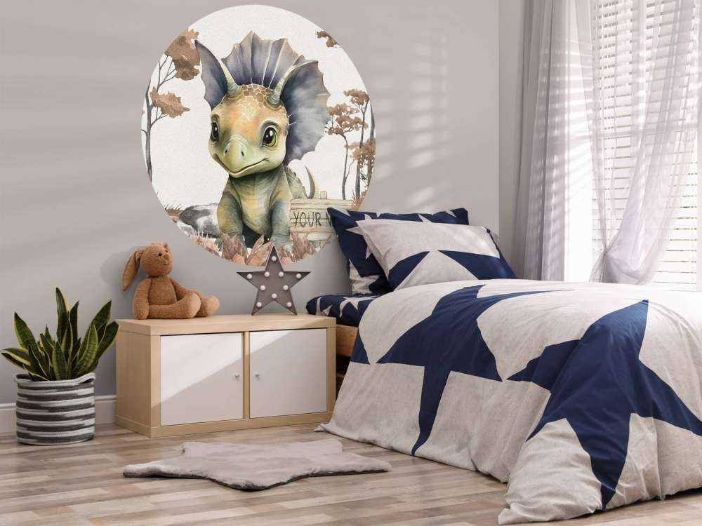 Baby-Triceratops im taupefarbenen Dschungel