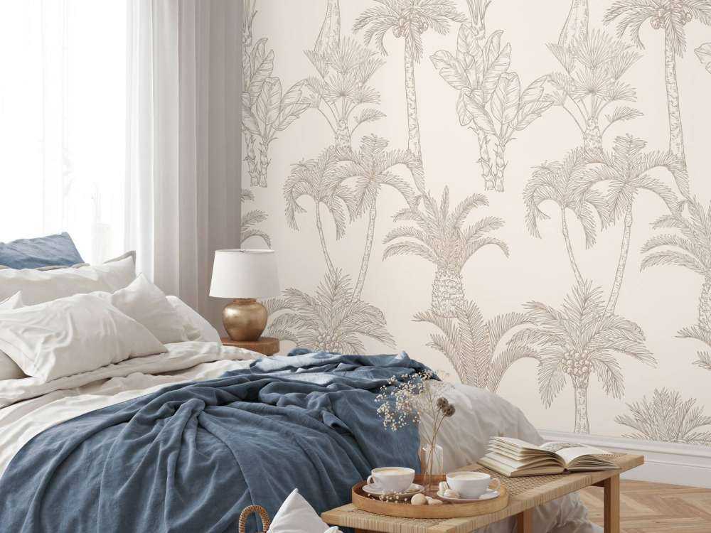 Dschungel Linien-Kunst beige
