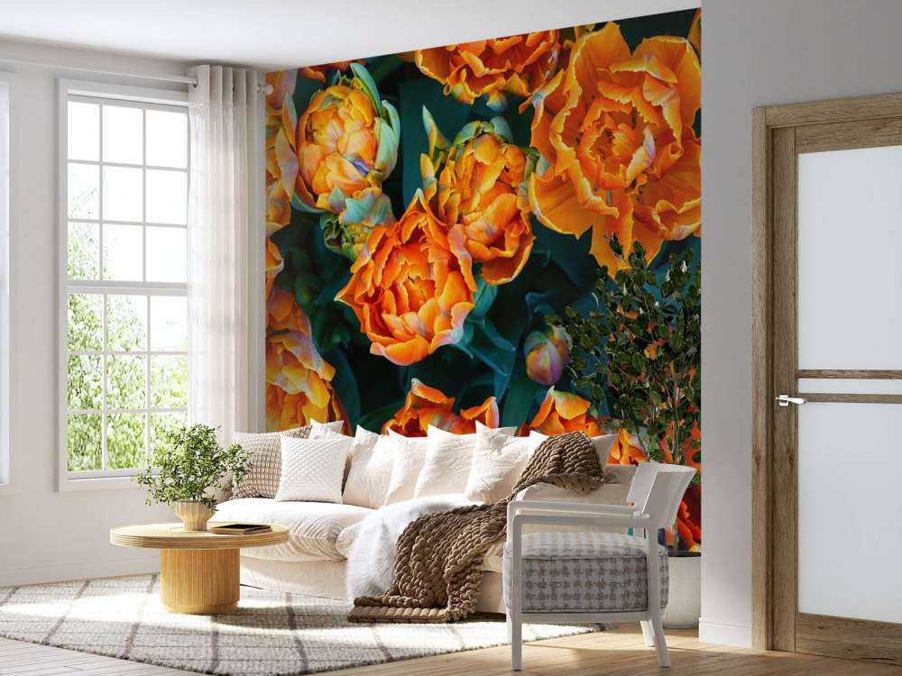 Nahaufnahme orangefarbene Tulpen