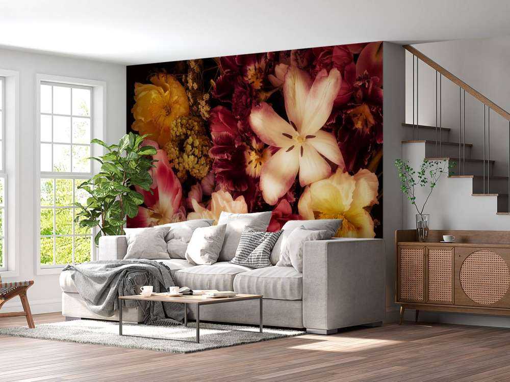 Schöne und bunte Blumenkranz