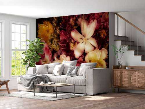 Schöne und bunte Blumenkranz