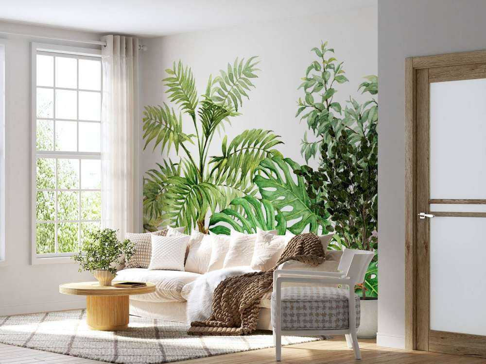 Tropische Pflanzen aus Aquarell