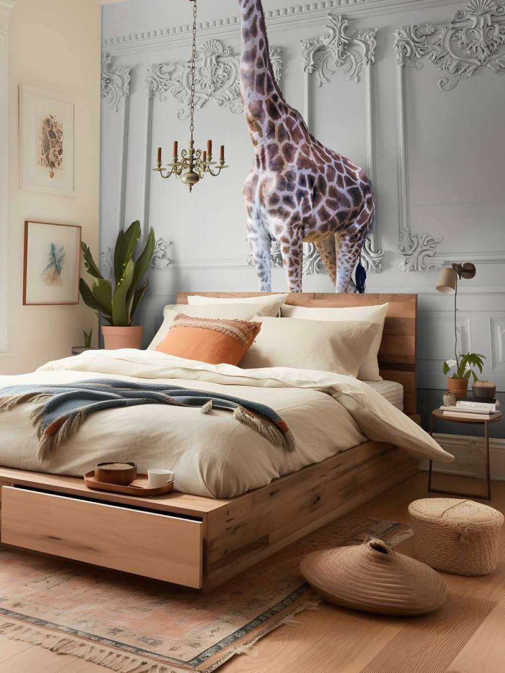 Giraffe mit Kerzenständer