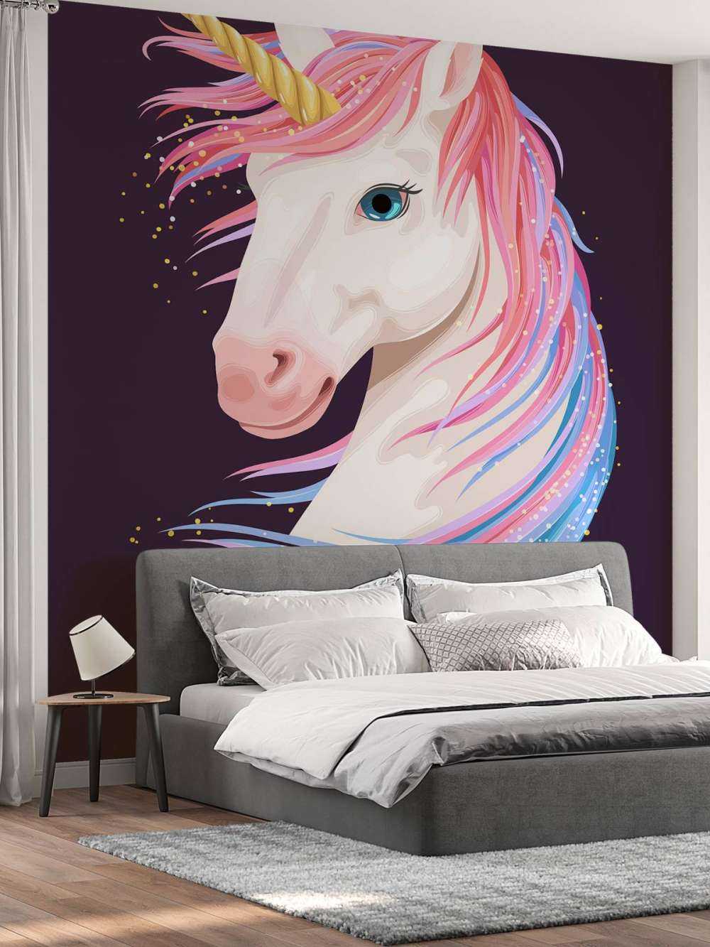 Einhorn mit bunter Mähne