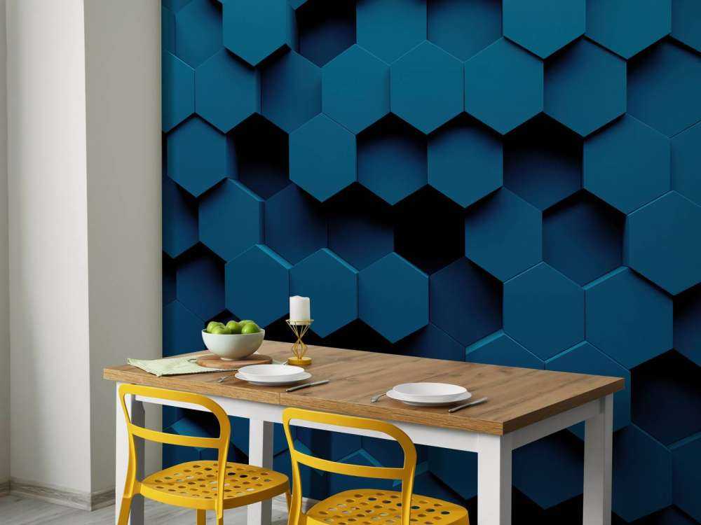 Dunkelblaue Hexagone