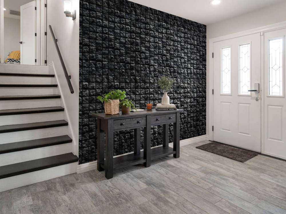 Quadratische schwarze Steine