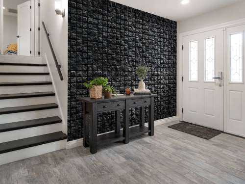 Quadratische schwarze Steine