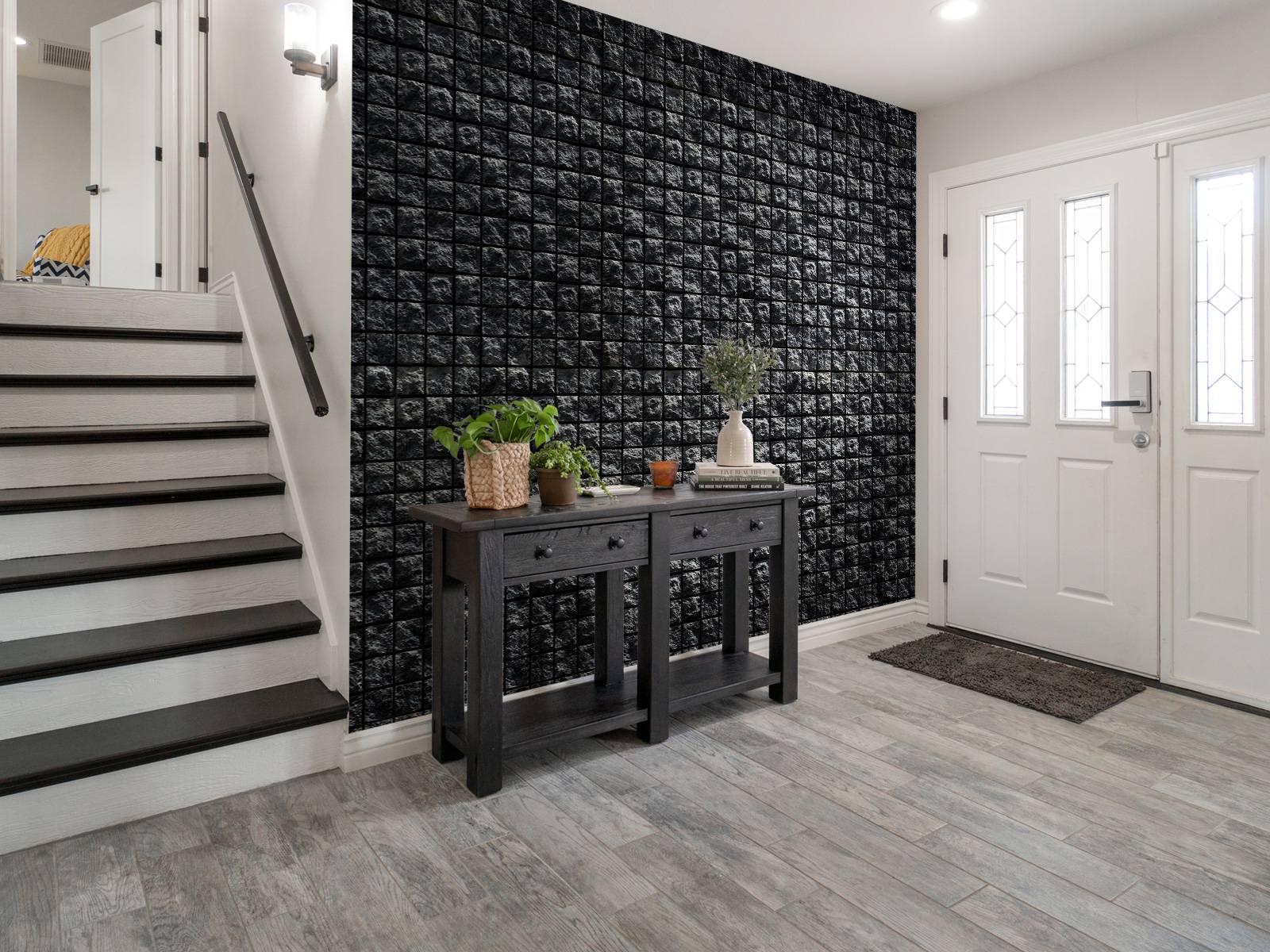 Quadratische schwarze Steine
