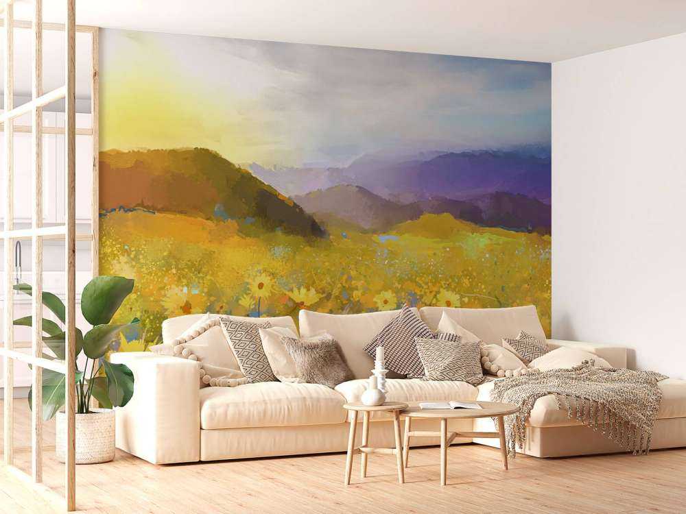 Ölgemäldes Ländlicher Sonnenuntergang