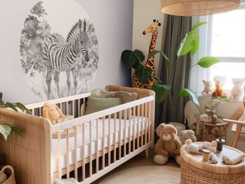 Junges Zebra in der Wildnis beige