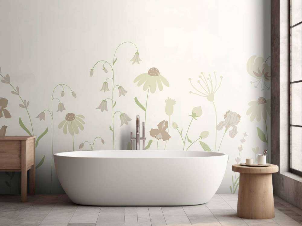 Blumenfeld hoch beige mit altrosa