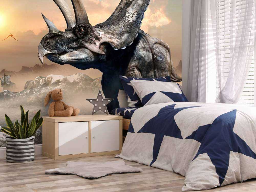 Dinosaurier im Morgennebel