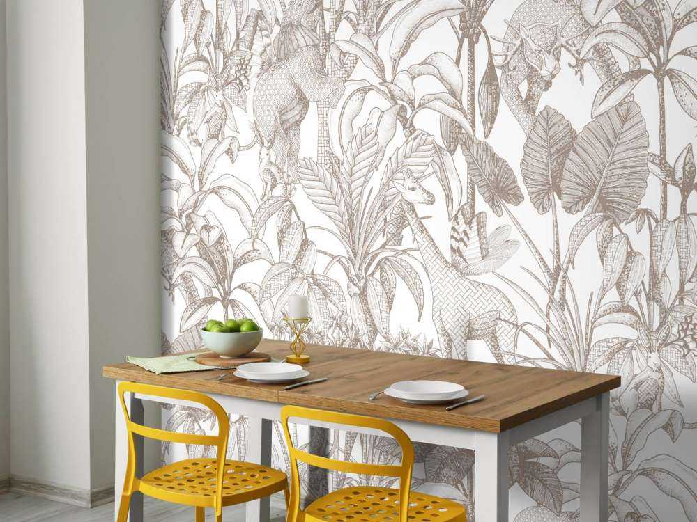 Tiere unter Palmen taupe