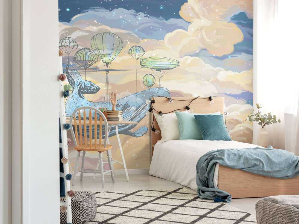 Wal mit seinen Heißluftballons