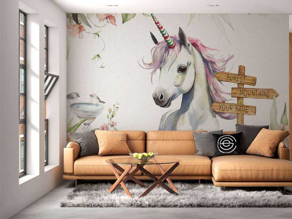 Baby-Einhorn mit Pflanzen