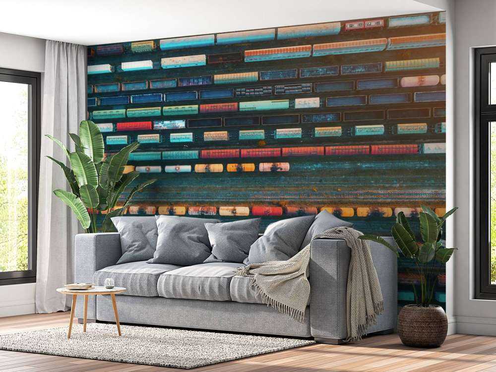 Drohnenansicht Güterwagen