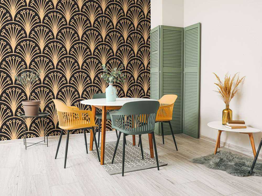 Gold Art Deco Blumen