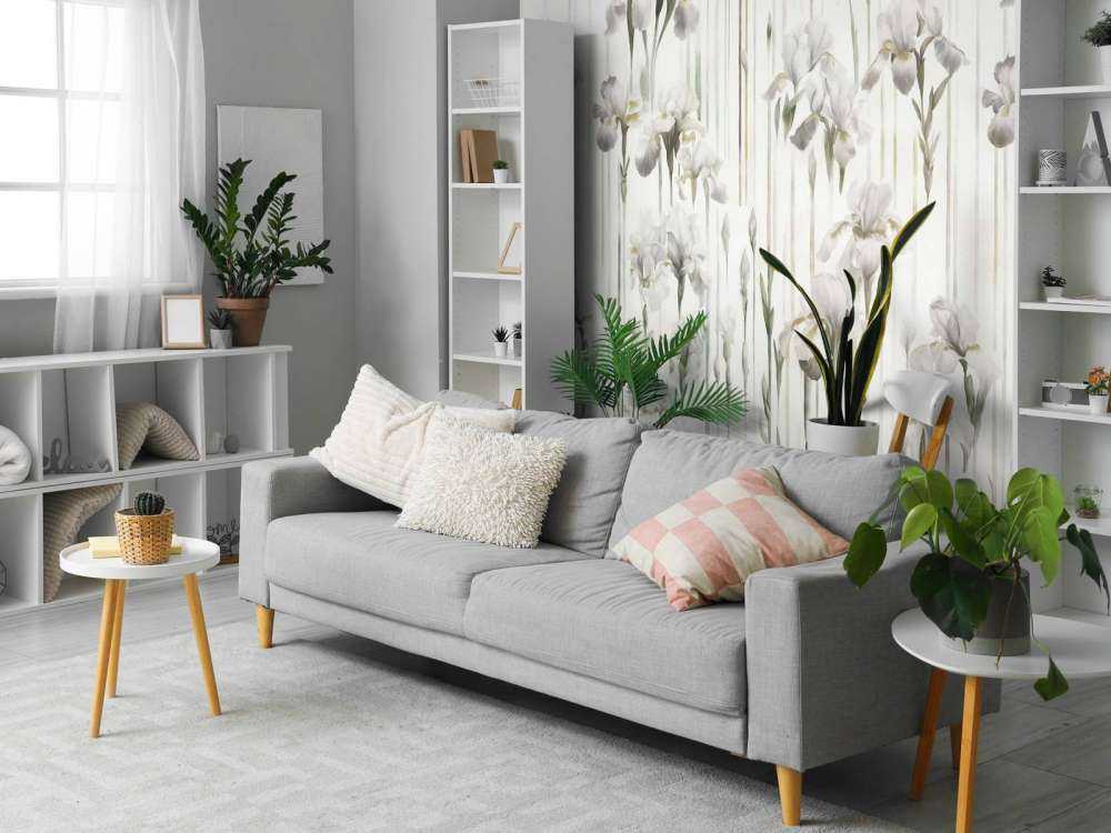 Iris und Streifen nahtlos Beige