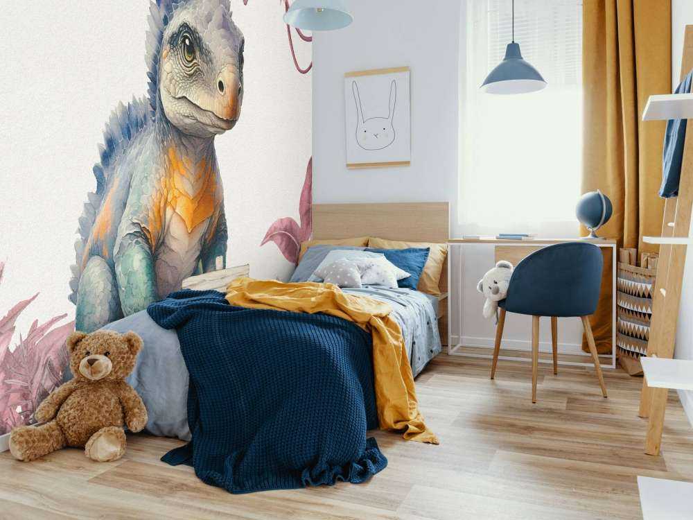 Baby-Ankylosaurus im rosa Dschungel