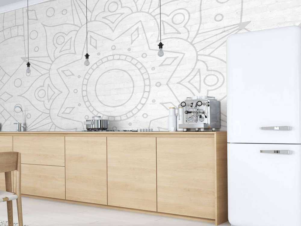 Geometrisches Mandala Grau