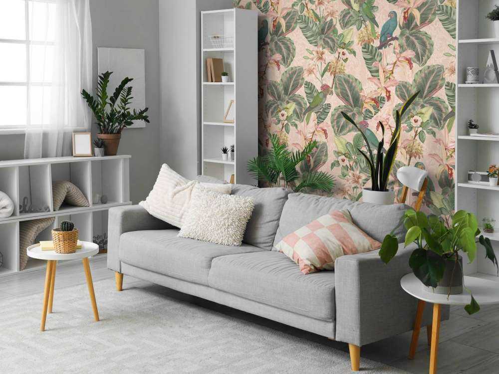 Tropical Jungle Vögel & Papageien - zartrosa