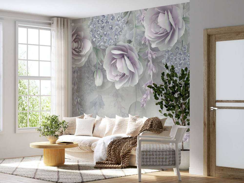 Wand aus Blumen