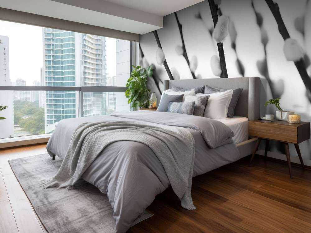 Waldweide in Schwarz und Weiß