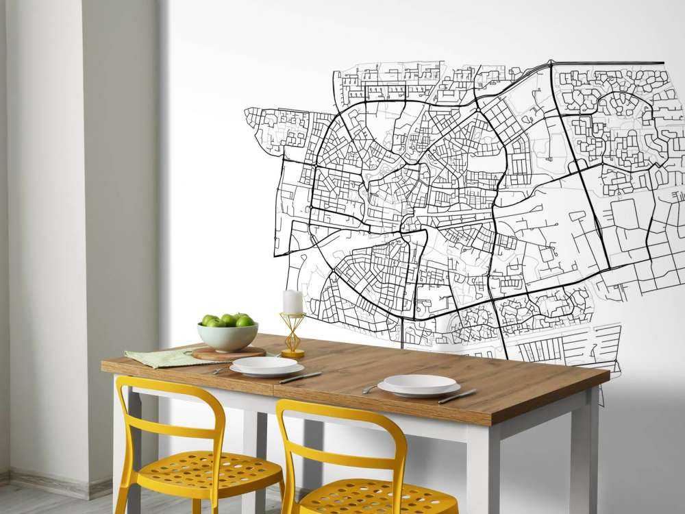 Karte von Leeuwarden, weiß