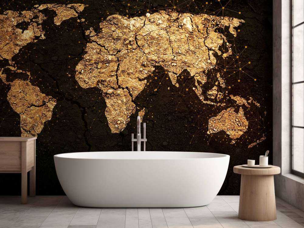 Weltkarte Gold