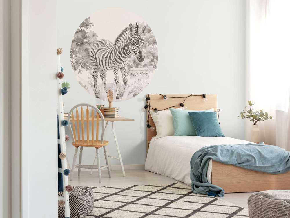 Junges Zebra in der Wildnis beige