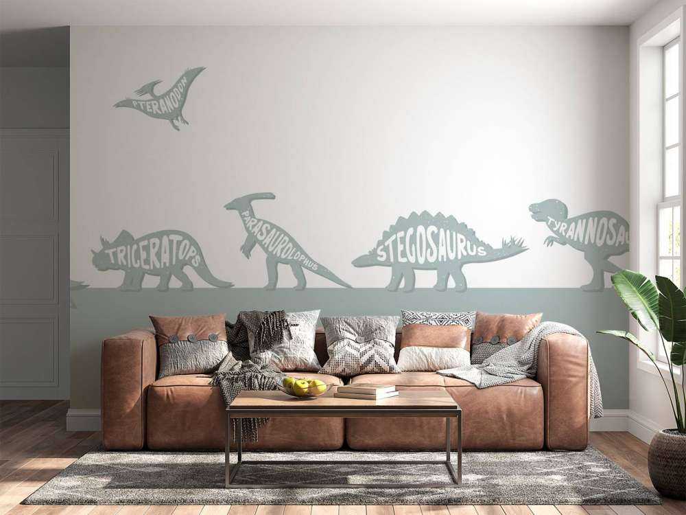 Dinos mit Text in blau