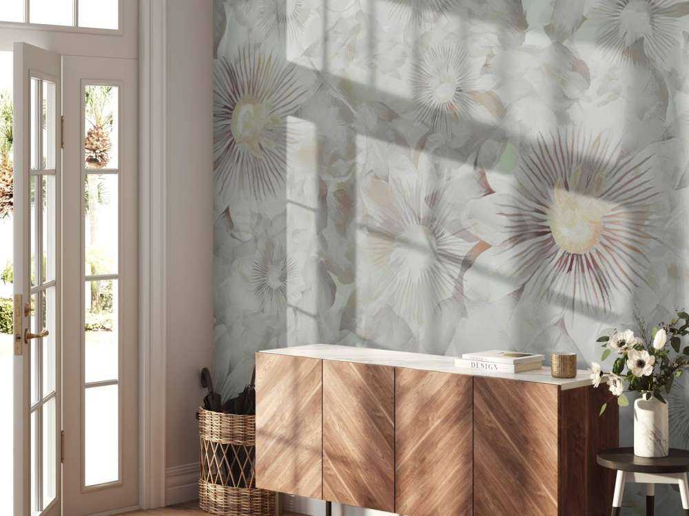 Botanische Aquarell-Eleganz Nebelgrau