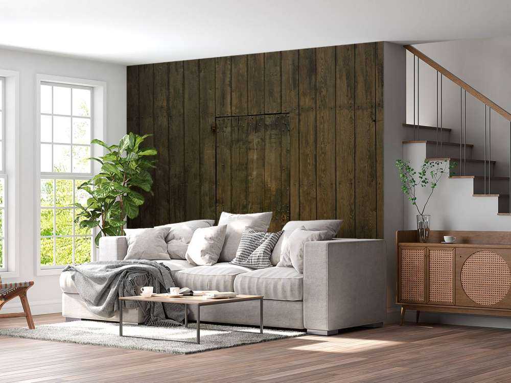 Holzwand mit Tür