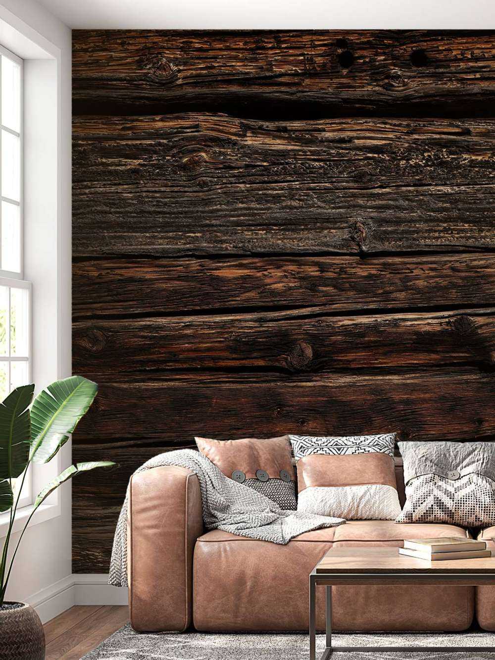 Dunkles altes horizontales Holz