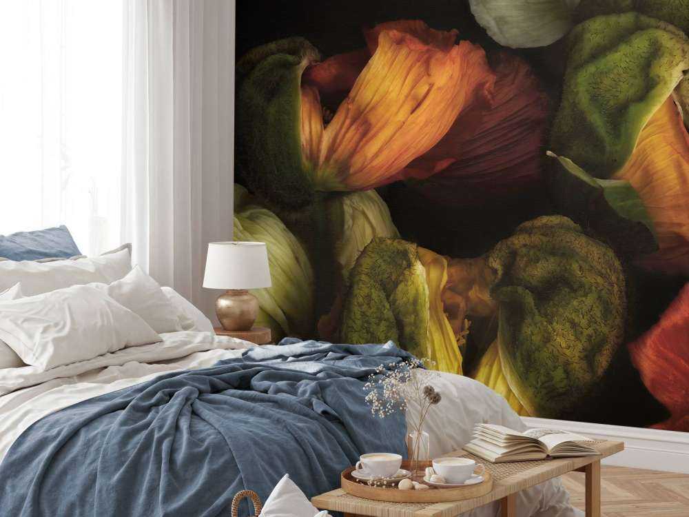 Zusammengesetzte knospende Mohnblumen