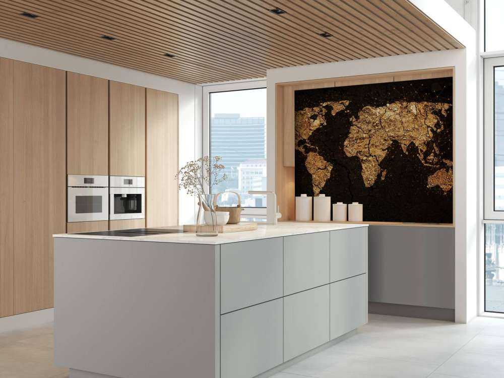 Weltkarte Gold