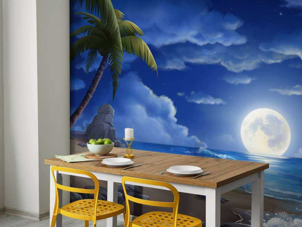 Schöner Strand bei Nacht