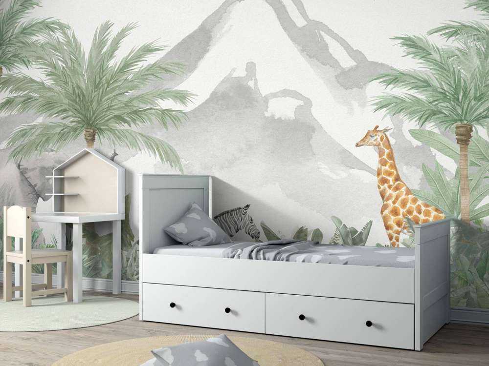 Tiere in einem grünen Dschungel