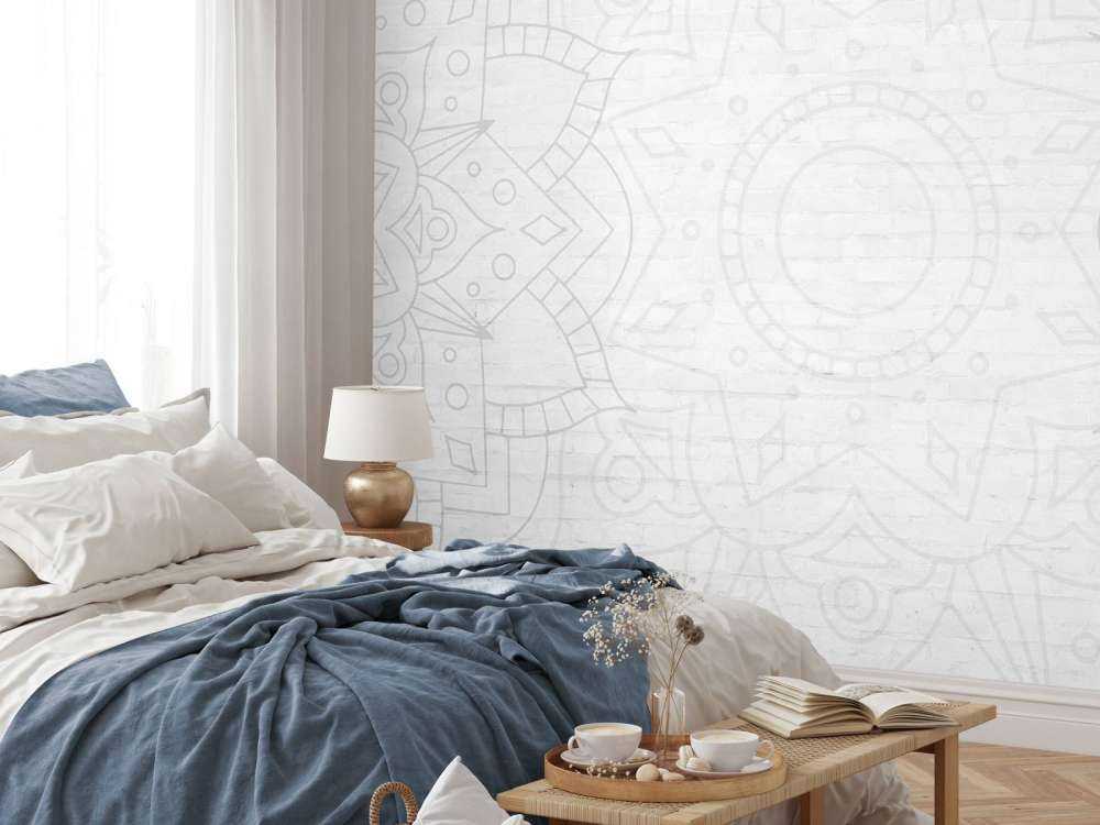 Weißes Geometrisches Mandala