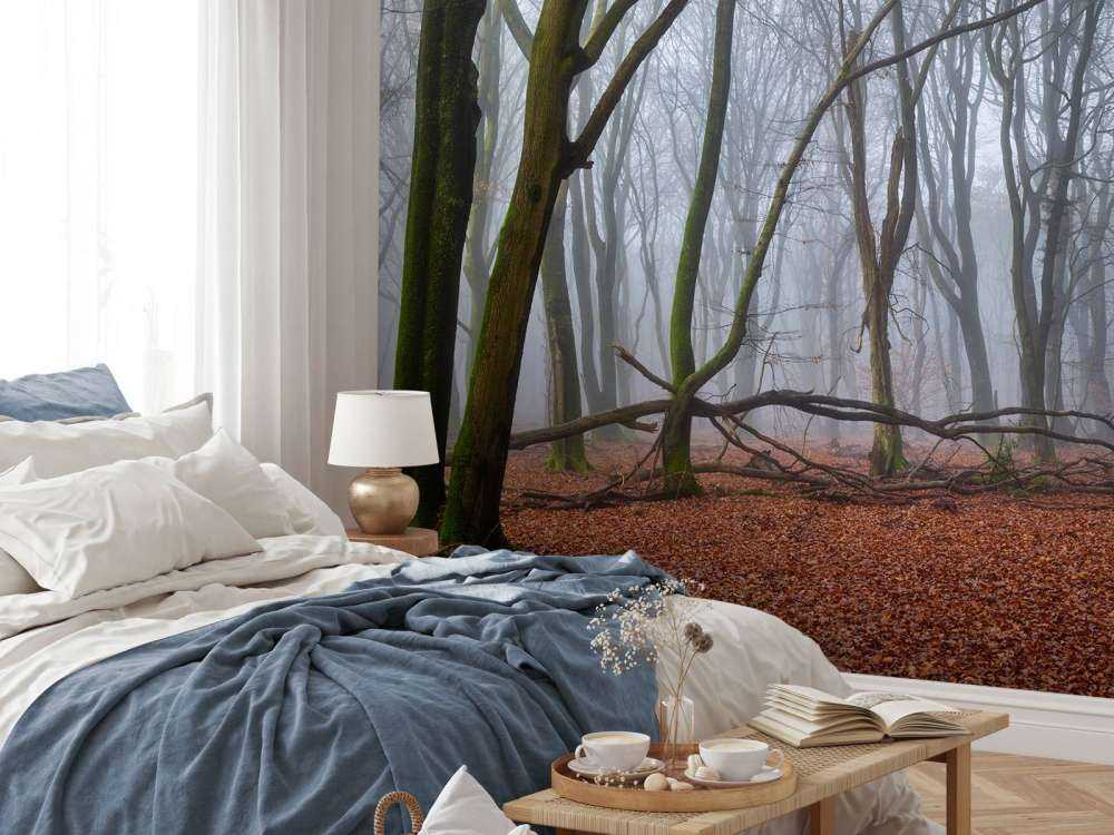 Mysteriöser nebliger Wald
