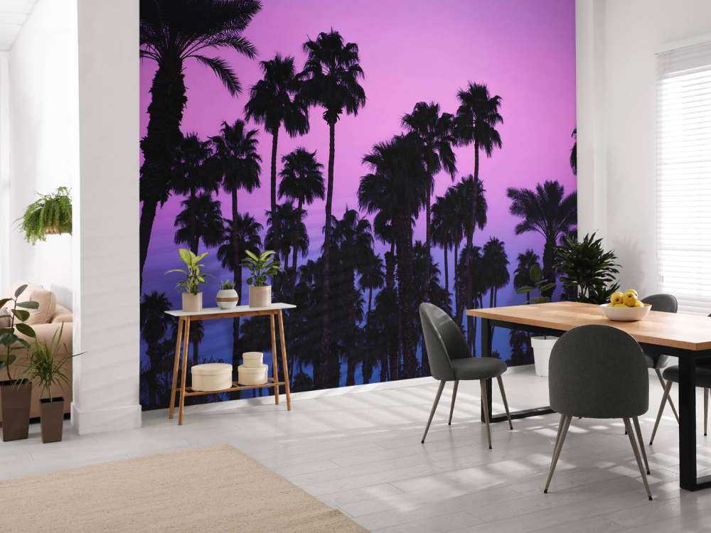 Palms with Pink Sky